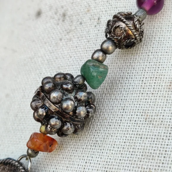 Antique tibetan silver agate necklace - Picture 13 of 13